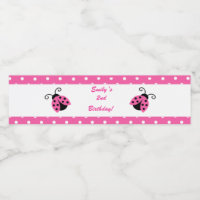 Ladybug Geburtstagsflasche Etikett Mädchen Hot Pin