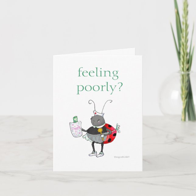 Ladybug Get Well Card Karte (Vorderseite)