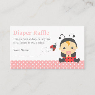 Ladybug Girl Baby Dusche Windeln Raffel Tickets Begleitkarte