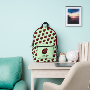 Ladybug Glitzern rotes Muster, grüner individuelle Bedruckter Rucksack