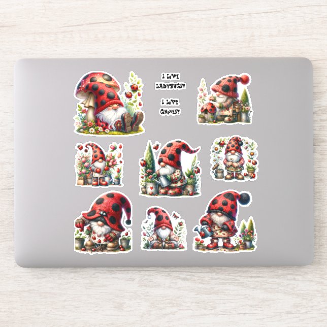 LadyBug Gnome Life Stickers Aufkleber (Computer)