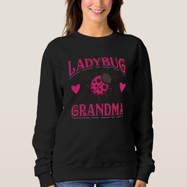 Ladybug Grandma Pink White Garden Insekt Sweatshirt (Vorderseite)