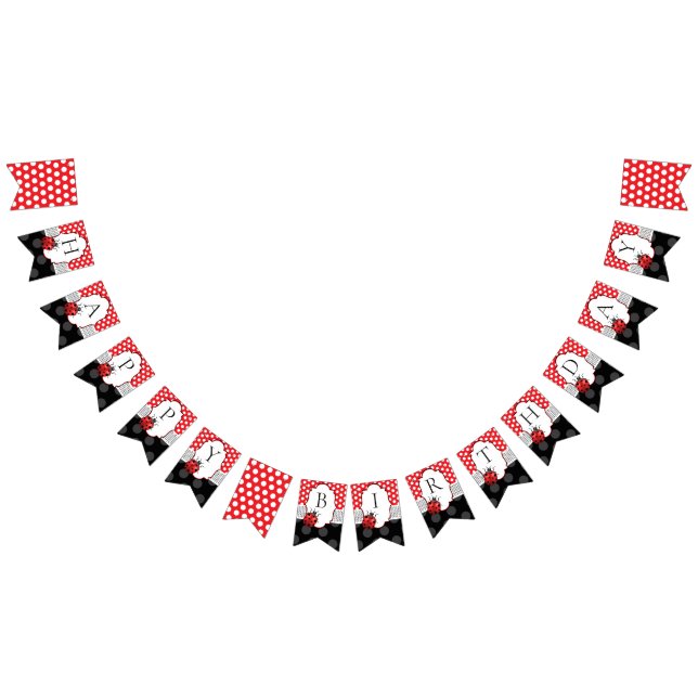 Ladybug Happy Birthday Wimpelkette (Alle)