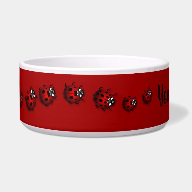 Ladybug Haustier Disc personalisiert Ladybird Pet  Napf (Links)
