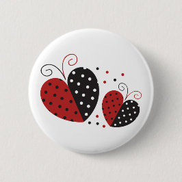 Ladybug Heart niedlich Button