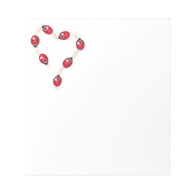 Ladybug Heart Notepad Notizblock (Vorderseite)