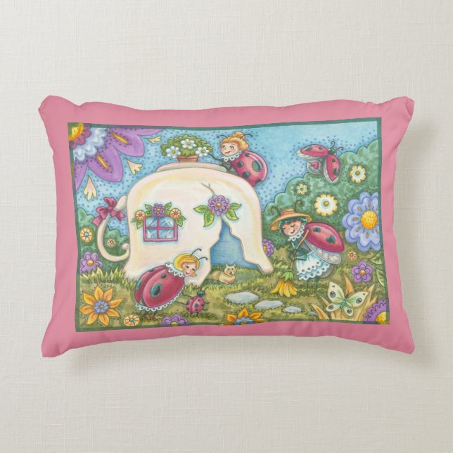 Ladybug Hütte ACCENT PILLOW Border Dekokissen (Vorderseite)