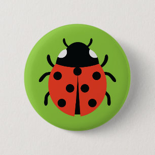 Ladybug Illustration Button