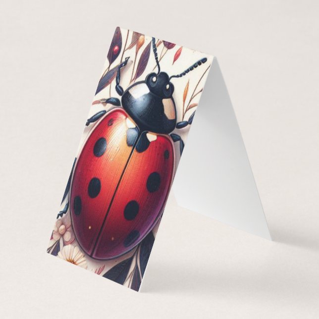 Ladybug-Insekt-geflochtenes Lesezeichen Visitenkarten (Vorderseite)