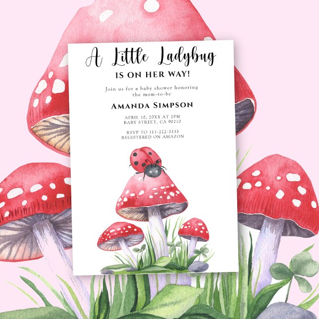 Ladybug ist auf dem Weg zu Baby Dusche Invitati Einladung (Von Creator hochgeladen)