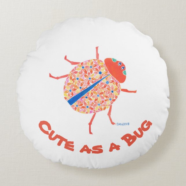 Ladybug Kinderzimmer Pillow Rundes Kissen (Vorderseite)