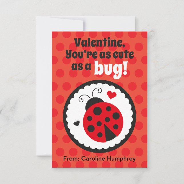 Ladybug-Klasse Valentine-Karten für Kinder Einladung (Vorderseite)