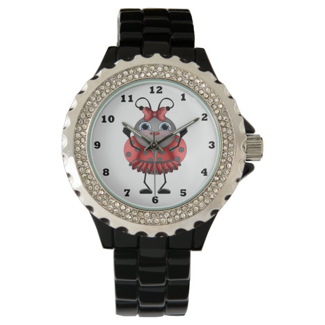Ladybug Kristall Frauen Armbanduhr (Vorderseite)