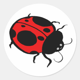 Ladybug lächelnd - runder aufkleber