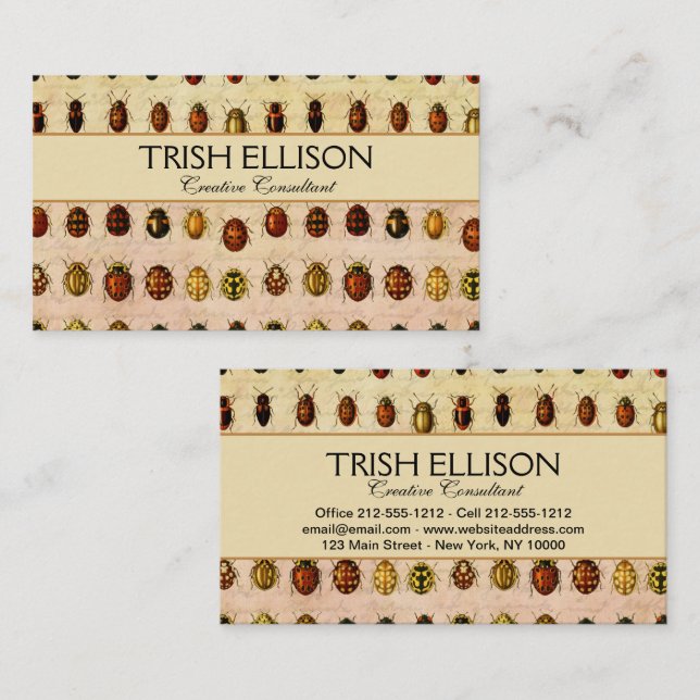 Ladybug Ladybird Beetle Insect Bug Visitenkarte (Vorne/Hinten)