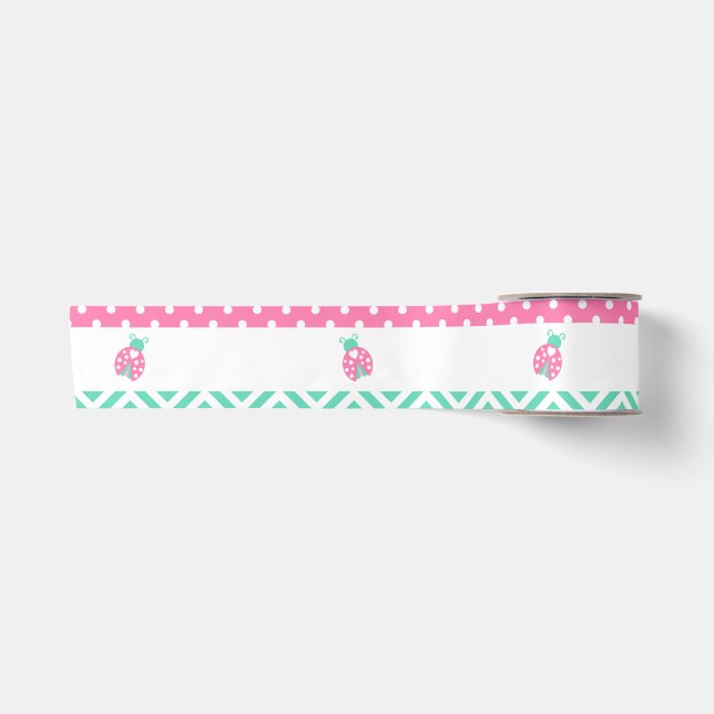 Ladybug Ladybird Birthday Party Satinband (Vorderseite)