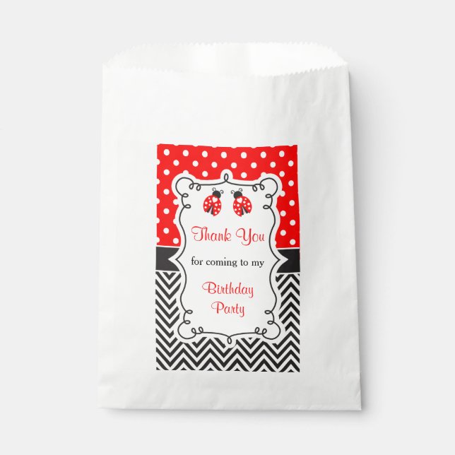 Ladybug Ladybird Favor Bag Geschenktütchen (Vorderseite)