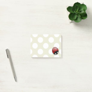 Ladybug (Ladybird, Lady Beetle) mit Dots - Red Post-it Klebezettel