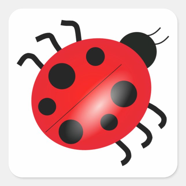 Ladybug - Ladybird Quadratischer Aufkleber (Vorderseite)