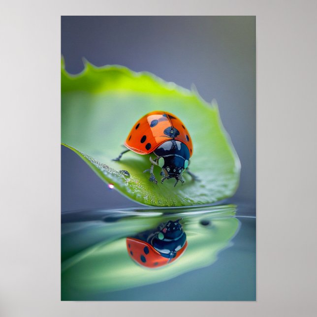 Ladybug Leaf Ruhe Friedliche Jahreszeit Poster (Vorne)