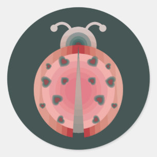 ladybug-Liebe Runder Aufkleber