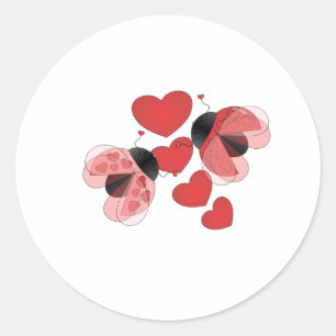 Ladybug-Liebe Runder Aufkleber