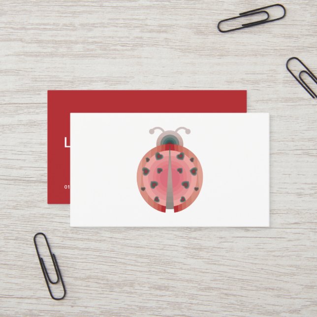 ladybug-Liebe Visitenkarte (Vorderseite/Rückseite Beispiel)