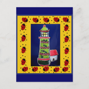 Ladybug Lighthouses Postkarte