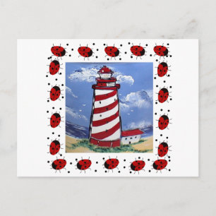 Ladybug Lighthouses Postkarte