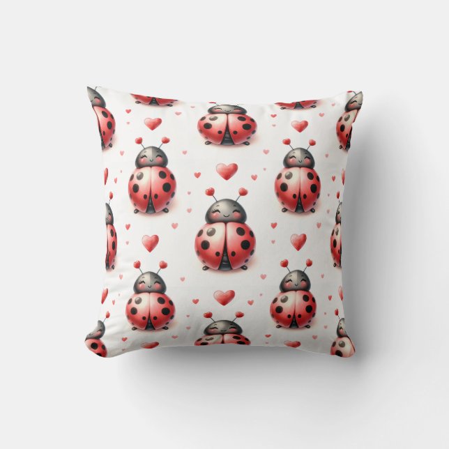 Ladybug Love (personalized) Kissen (Vorderseite)