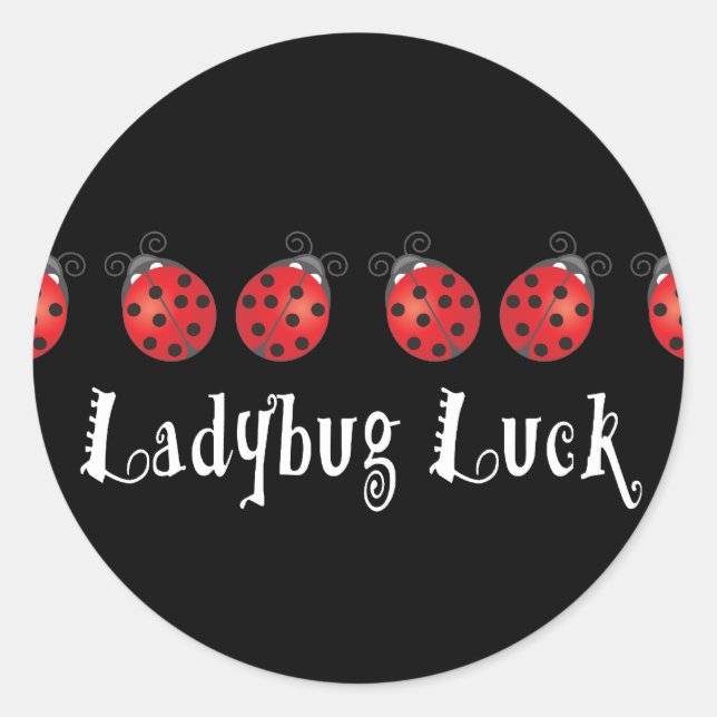 Ladybug Luck Runder Aufkleber (Vorderseite)