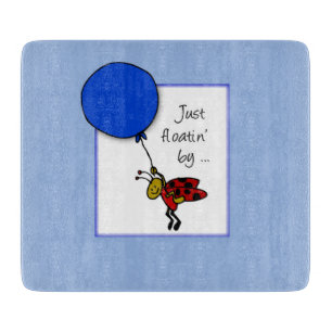 Ladybug mit blauem Ballon, denken Sie an Sie Schneidebrett