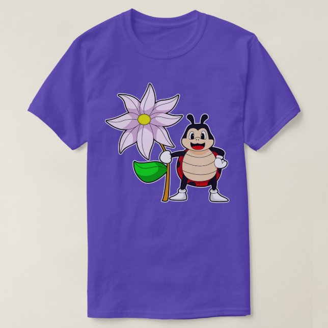 Ladybug mit Blume T-Shirt (Design vorne)