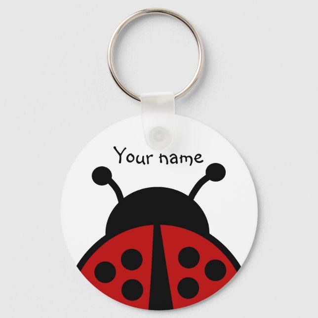 Ladybug mit Ihrem Namen Schlüsselanhänger (Vorderseite)