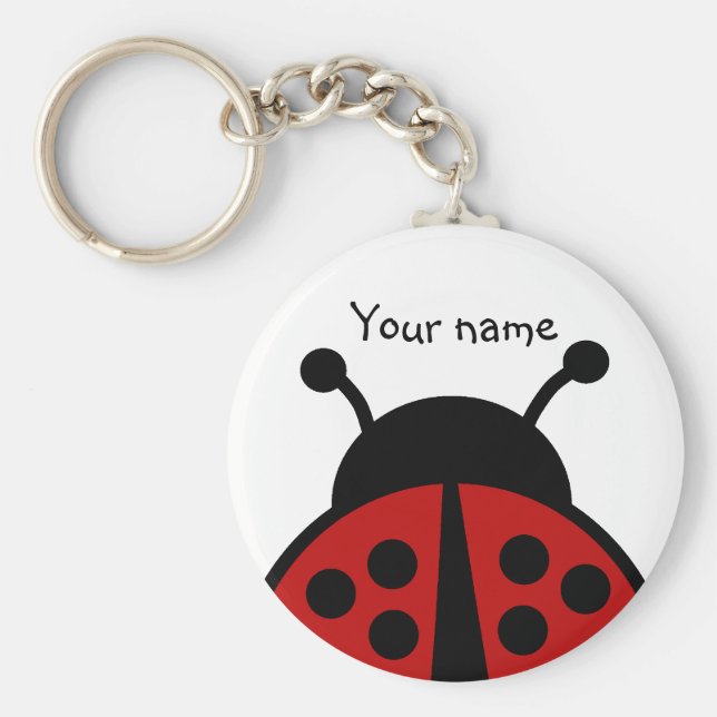 Ladybug mit Ihrem Namen Schlüsselanhänger (Vorne)