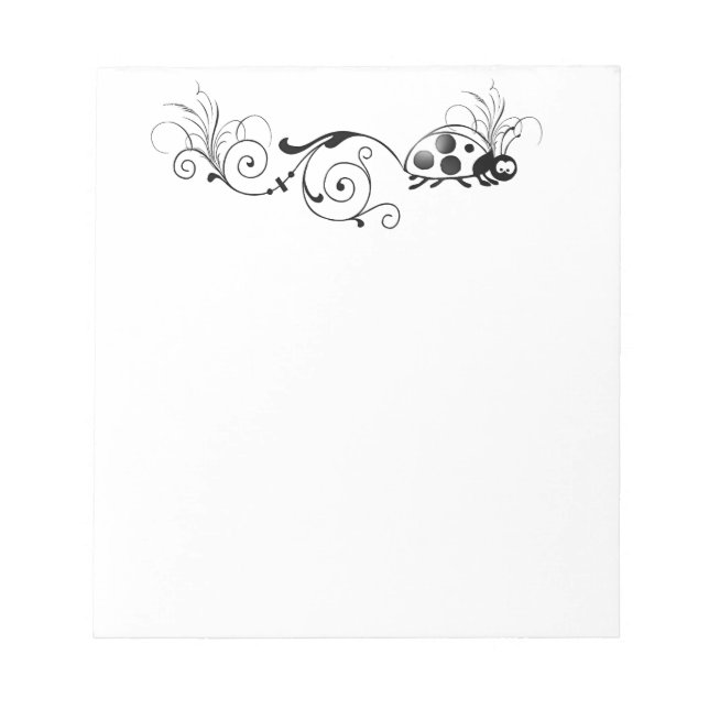 Ladybug mit lustigem Schwanz Notizblock (Vorderseite)