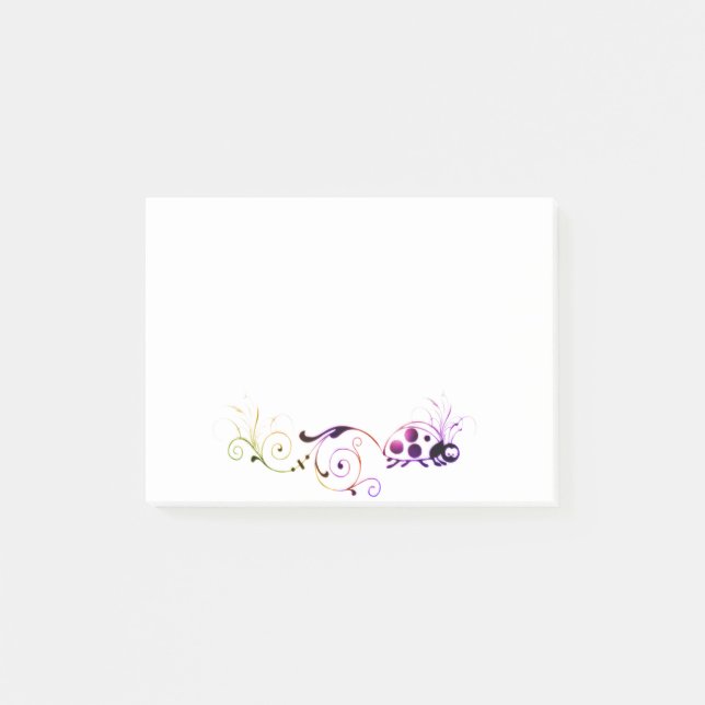 Ladybug mit lustigem Schwanz Post-it Klebezettel (Vorderseite)