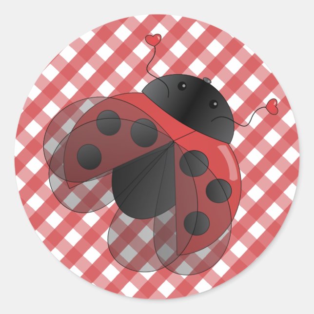 Ladybug mit Opernflügel Runder Aufkleber (Vorderseite)