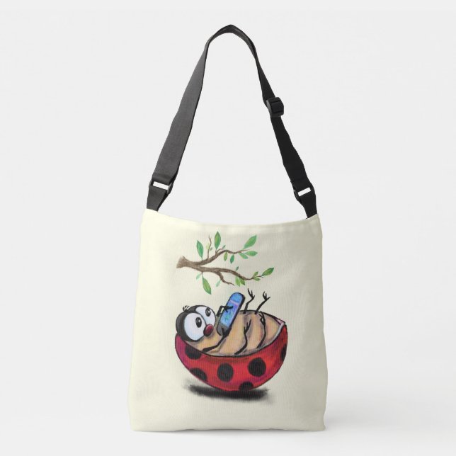 Ladybug mit Phone Crossbody Bag Tragetaschen Mit Langen Trägern (Vorderseite)