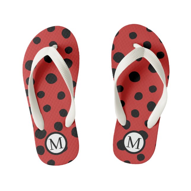 Ladybug Monogram ⎢ Kids Flip Flops (Fußbett)