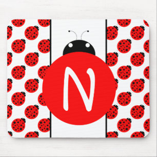 Ladybug Monogram Mousepad