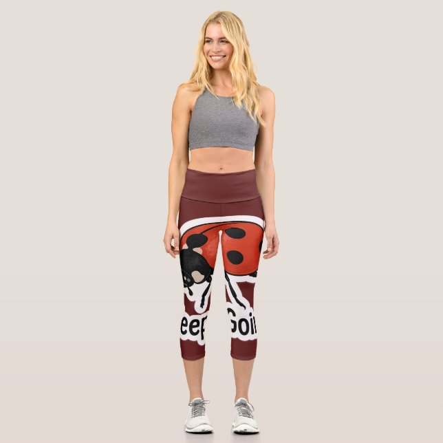 Ladybug Motivation Sticker Capri Leggings (Vorderseite)