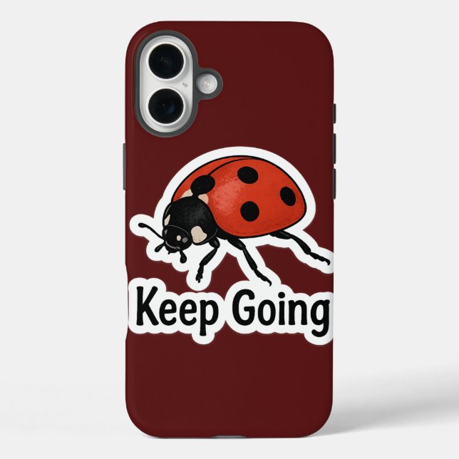Ladybug Motivation Sticker iPhone 16 Plus Hülle (Rückseite)