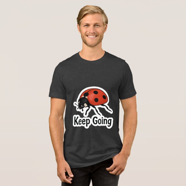 Ladybug Motivation Sticker Tri-Blend Shirt (Vorderseite voll)