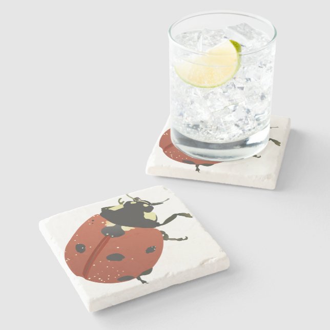 LadyBug Office-Zuhause personalize Destiny Destiny Steinuntersetzer (Seitenansicht)