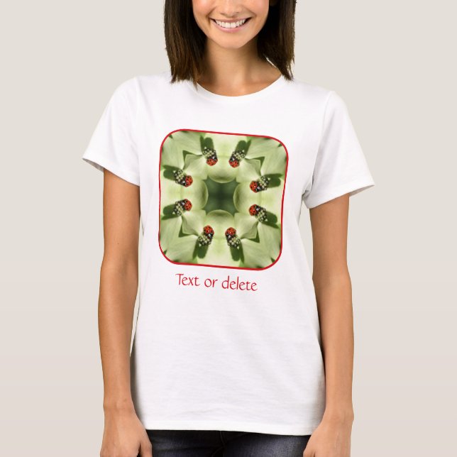 Ladybug On Dogwood Nature Art Personalized T-Shirt (Vorderseite)