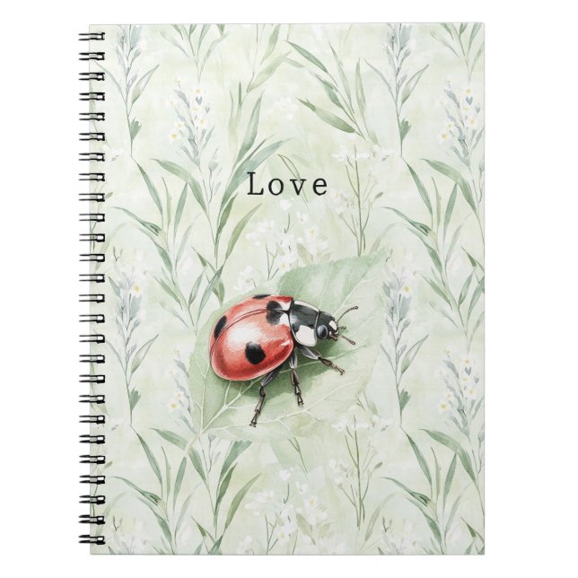 Ladybug on Leaf Love Notizblock (Vorderseite)