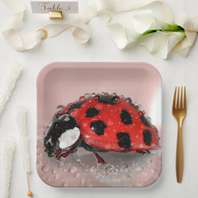 Ladybug Pappteller (Hochzeit)