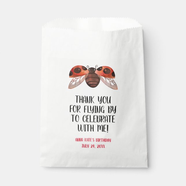 Ladybug Parti Personnalisé Favoriser Les Sacs (Devant)