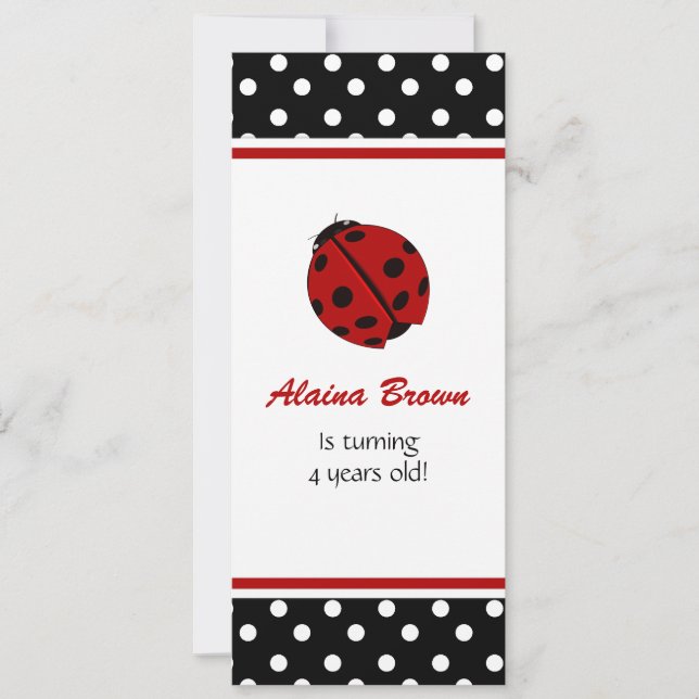 Ladybug-Party Einladungen (Vorderseite)